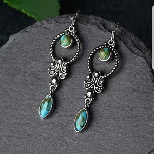 TURQUOISE DANGLE DROP EARRINGS